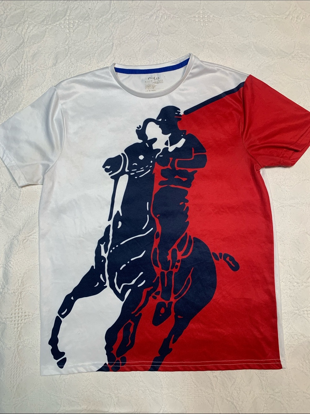 Polo by Ralph Lauren White, Red & Navy Big Pony Graphic Short Sleeve Tee